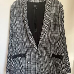 Paige Black and White Plaid Blazer